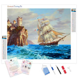 Sailboats in the Wind | Diamond Painting Kit - Full Drill - Square or Round Diamonds with AB Drills Option