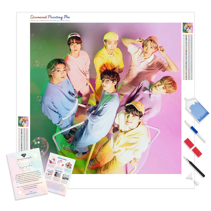 Diamond Bts BTS Diamond Painting Kits | Full Drill Kpop Diamond Art ...
