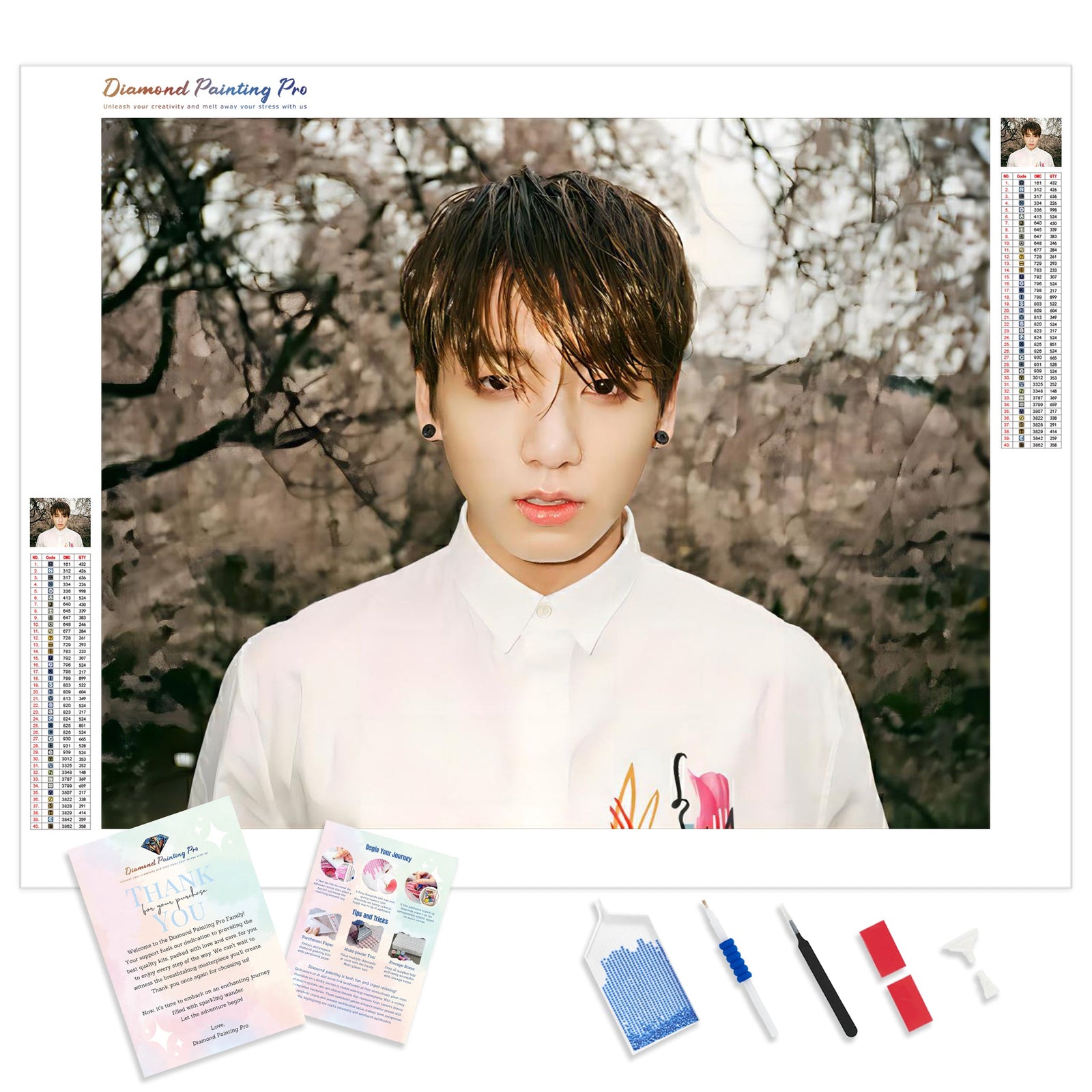 Jungkook BTS | Diamond Painting Kit - Full Drill - Square or Round Diamonds with AB Drills Option