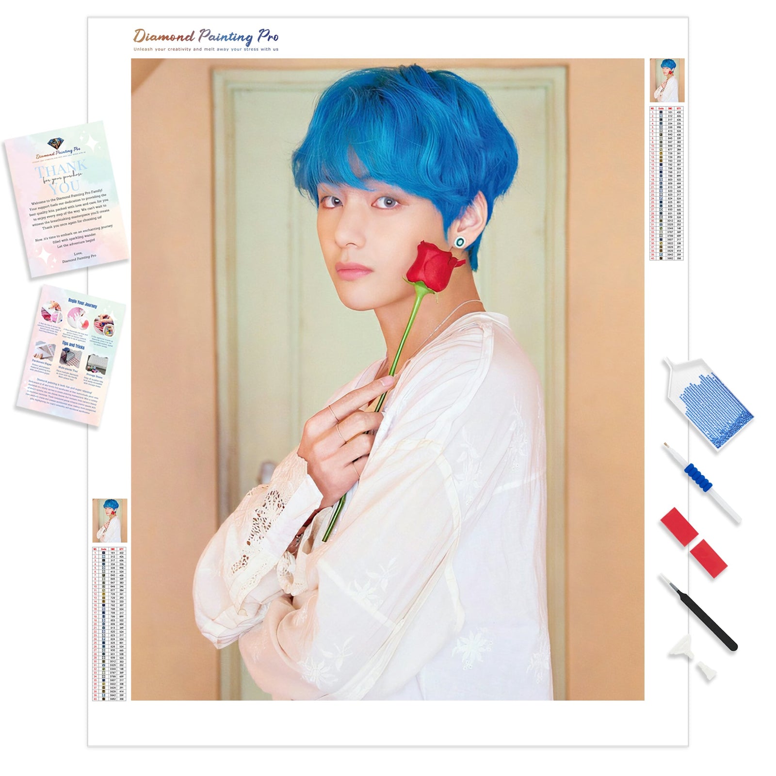 Kim Taehyung | Diamond Painting Kit - Full Drill - Square or Round Diamonds with AB Drills Option