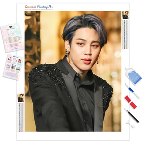 BTS Jimin in Black | Diamond Painting