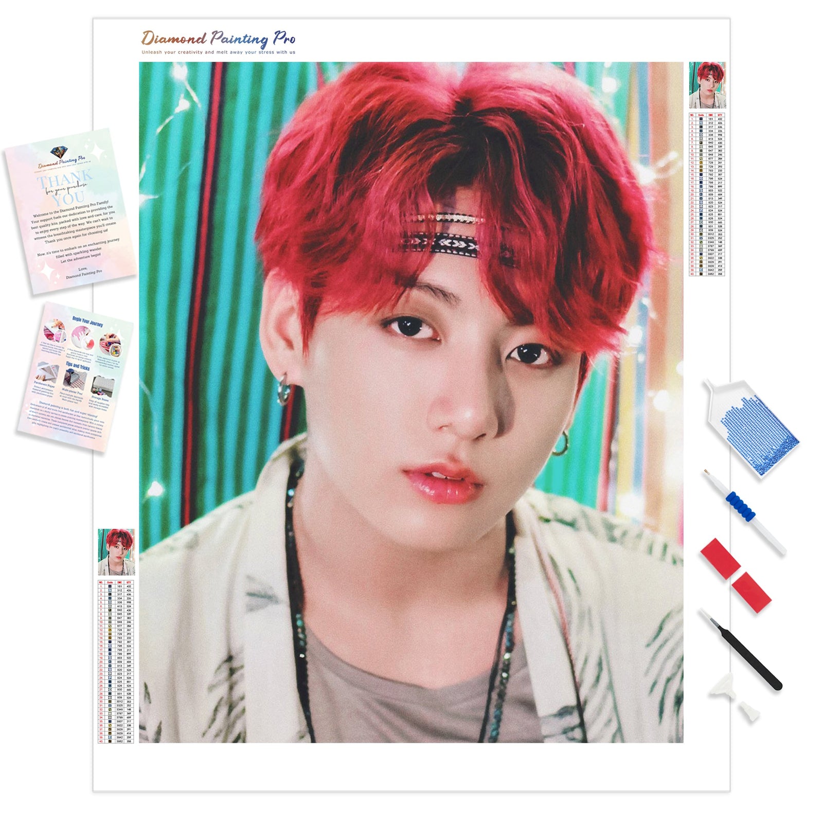 BTS Jungkook | Diamond Painting Kit - Full Drill - Square or Round Diamonds with AB Drills Option