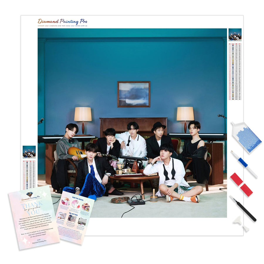 Diamond Bts BTS Diamond Painting Kits | Full Drill Kpop Diamond Art ...