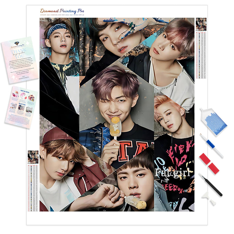 Diamond Bts BTS Diamond Painting Kits | Full Drill Kpop Diamond Art – Diamond ...