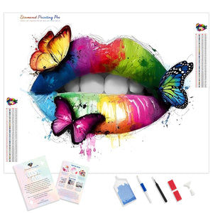 Butterflies on Lips | Diamond Painting