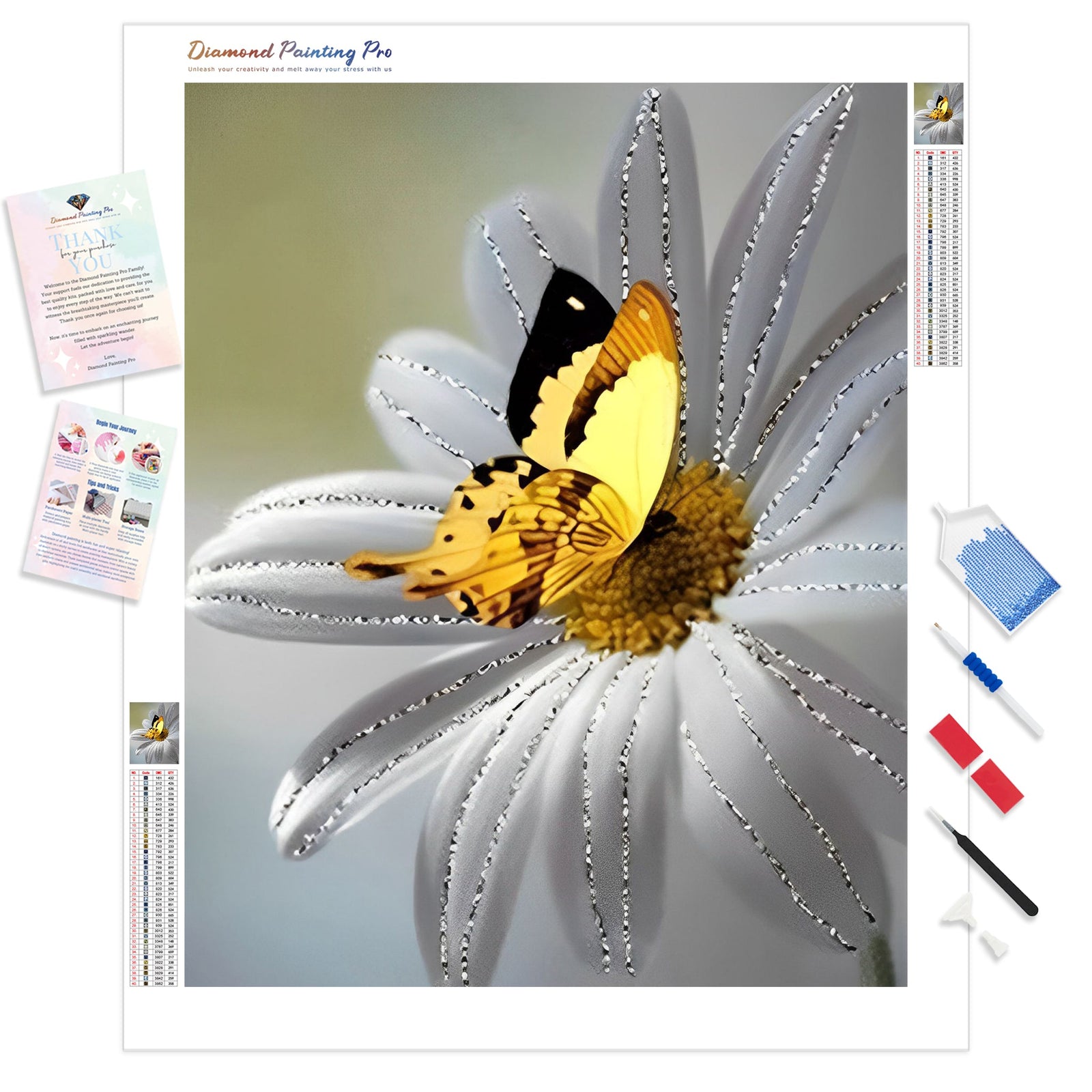 Golden Butterfly | Diamond Painting Kit - Full Drill - Square or Round Diamonds with AB Drills Option