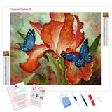 Blue Butterflies and Red Butterflies | Diamond Painting Kit - Full Drill - Square or Round Diamonds with AB Drills Option