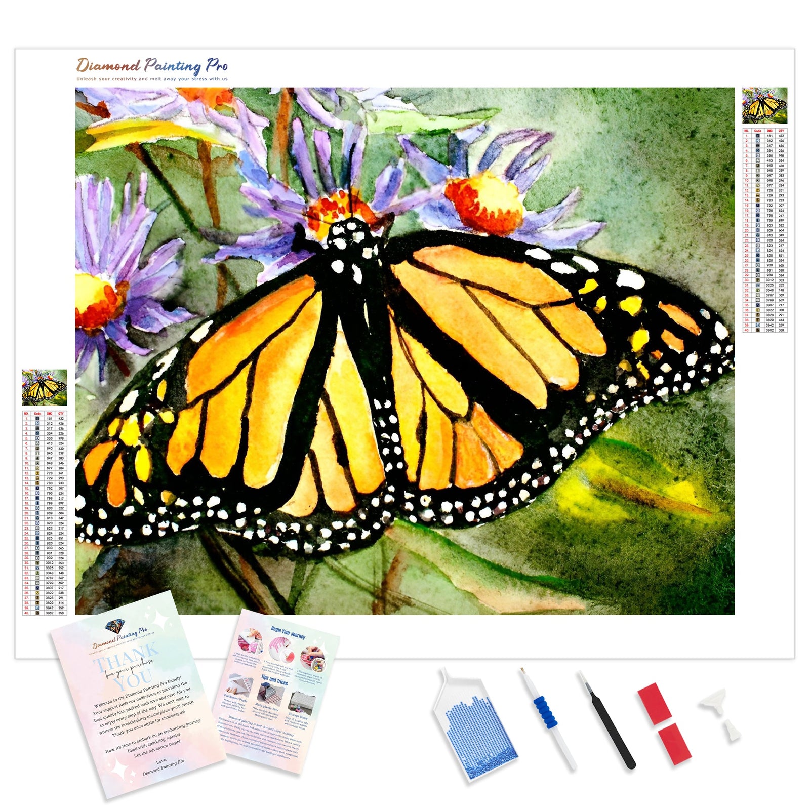 Monarch’s Embrace of Nature | Diamond Painting Kit - Full Drill - Square or Round Diamonds with AB Drills Option