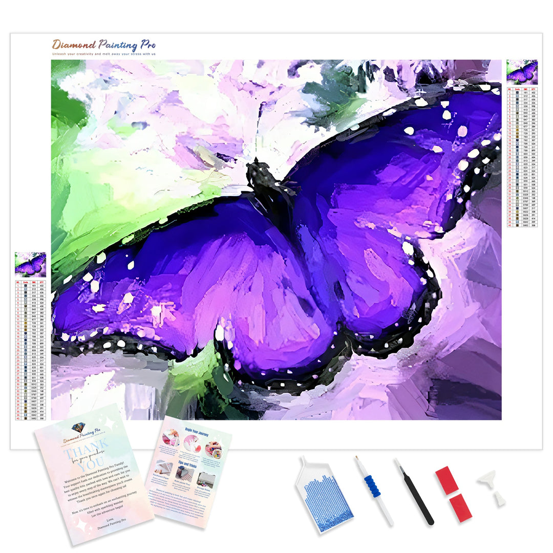 Purple Butterfly Dream | Diamond Painting Kit - Full Drill - Square or Round Diamonds with AB Drills Option