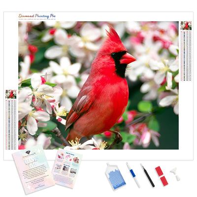 Cardinal Bird on the Trunk | Diamond Painting Kit - Full Drill - Square or Round Diamonds with AB Drills Option