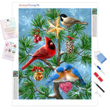 Cardinal and Birdies | Diamond Painting Kit - Full Drill - Square or Round Diamonds with AB Drills Option