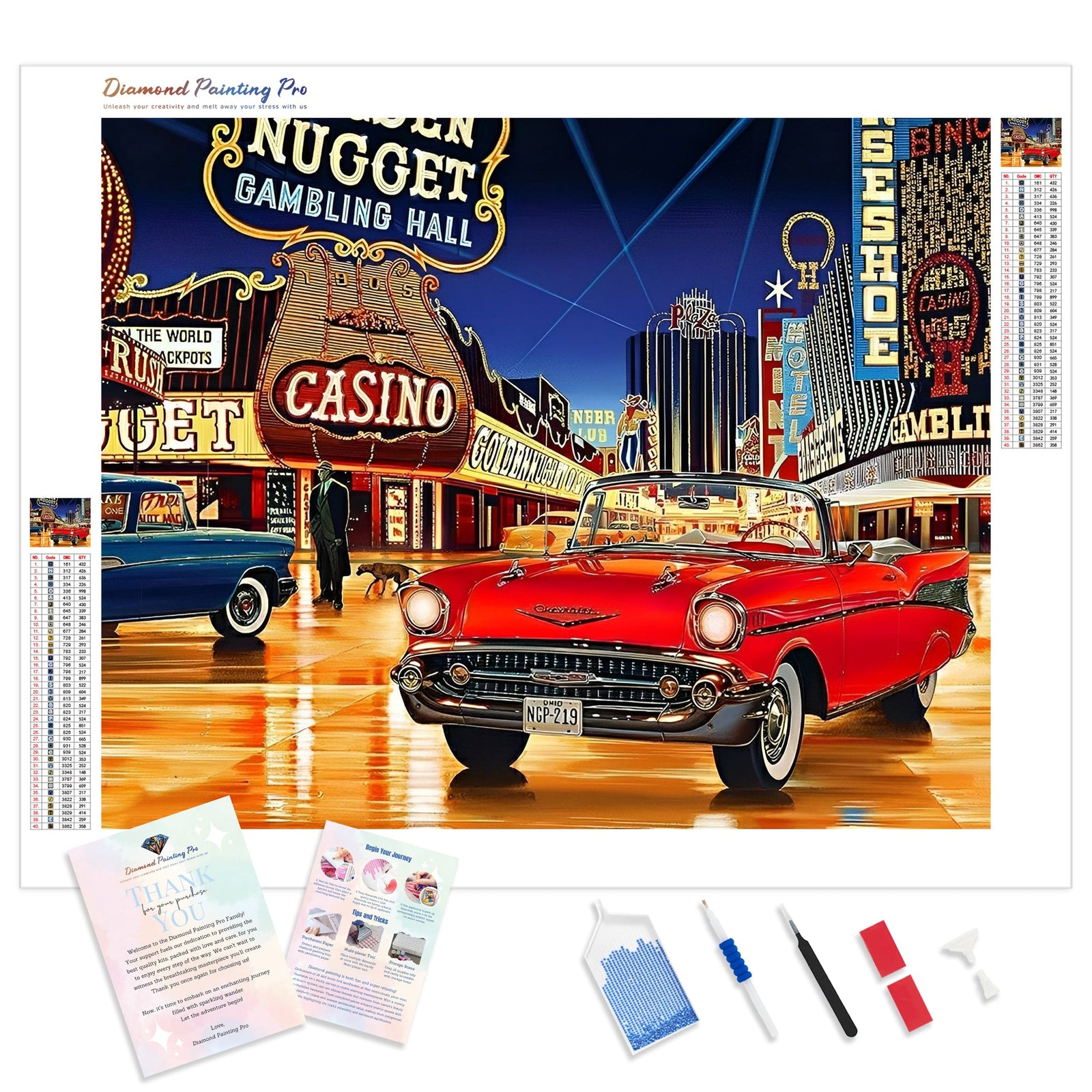 Masterpieces Car at Las Vegas | Diamond Painting Kit - Full Drill - Square or Round Diamonds with AB Drills Option