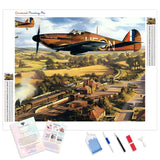 Warplane over Paris | Diamond Painting Kit - Full Drill - Square or Round Diamonds with AB Drills Option