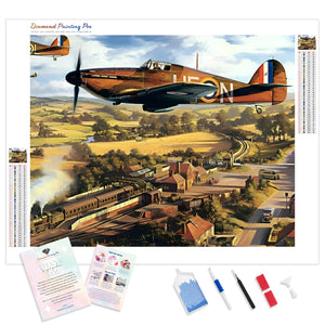 Warplane over Paris | Diamond Painting