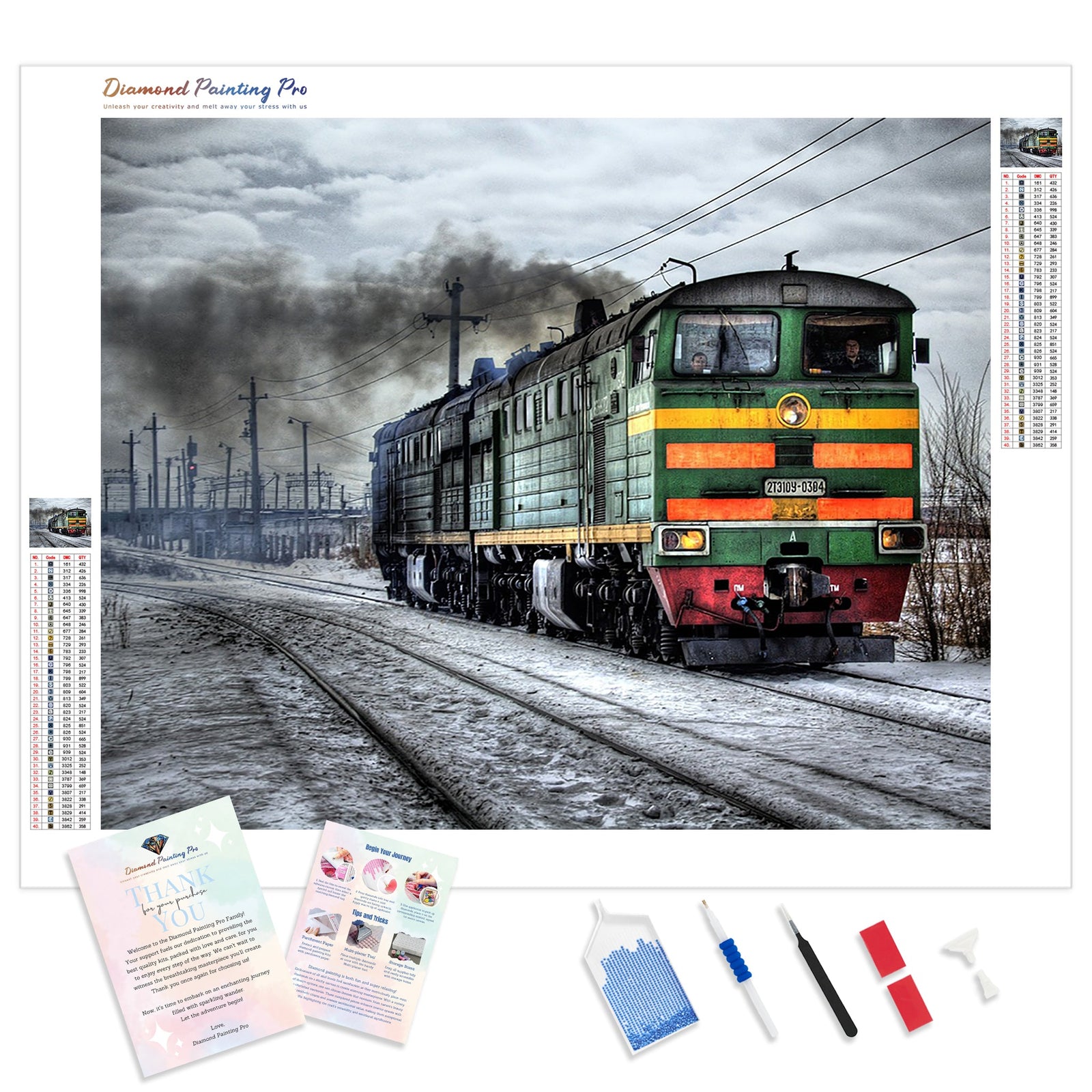 Alaska Train | Diamond Painting Kit - Full Drill - Square or Round Diamonds with AB Drills Option