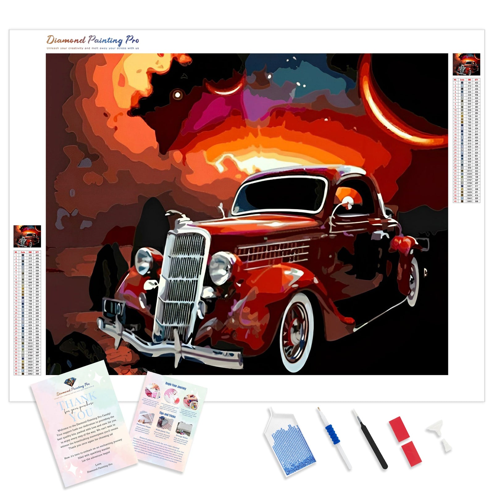 Magical Antique Car | Diamond Painting Kit - Full Drill - Square or Round Diamonds with AB Drills Option