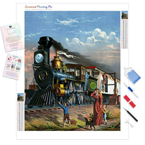 Old Steam Train | Diamond Painting