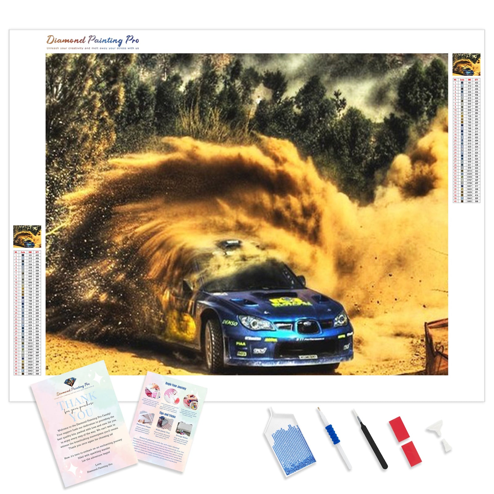 Rally Car | Diamond Painting Kit - Full Drill - Square or Round Diamonds with AB Drills Option