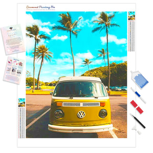 Yellow VW Old Car | Diamond Painting