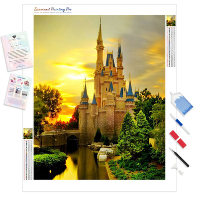 Castle under Sunset | Diamond Painting Kit - Full Drill - Square or Round Diamonds with AB Drills Option