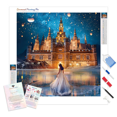 Castle and Princess | Diamond Painting Kit - Full Drill - Square or Round Diamonds with AB Drills Option