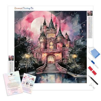 Enchanting Pink Castle | Diamond Painting