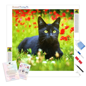 Happy Black Cat | Diamond Painting