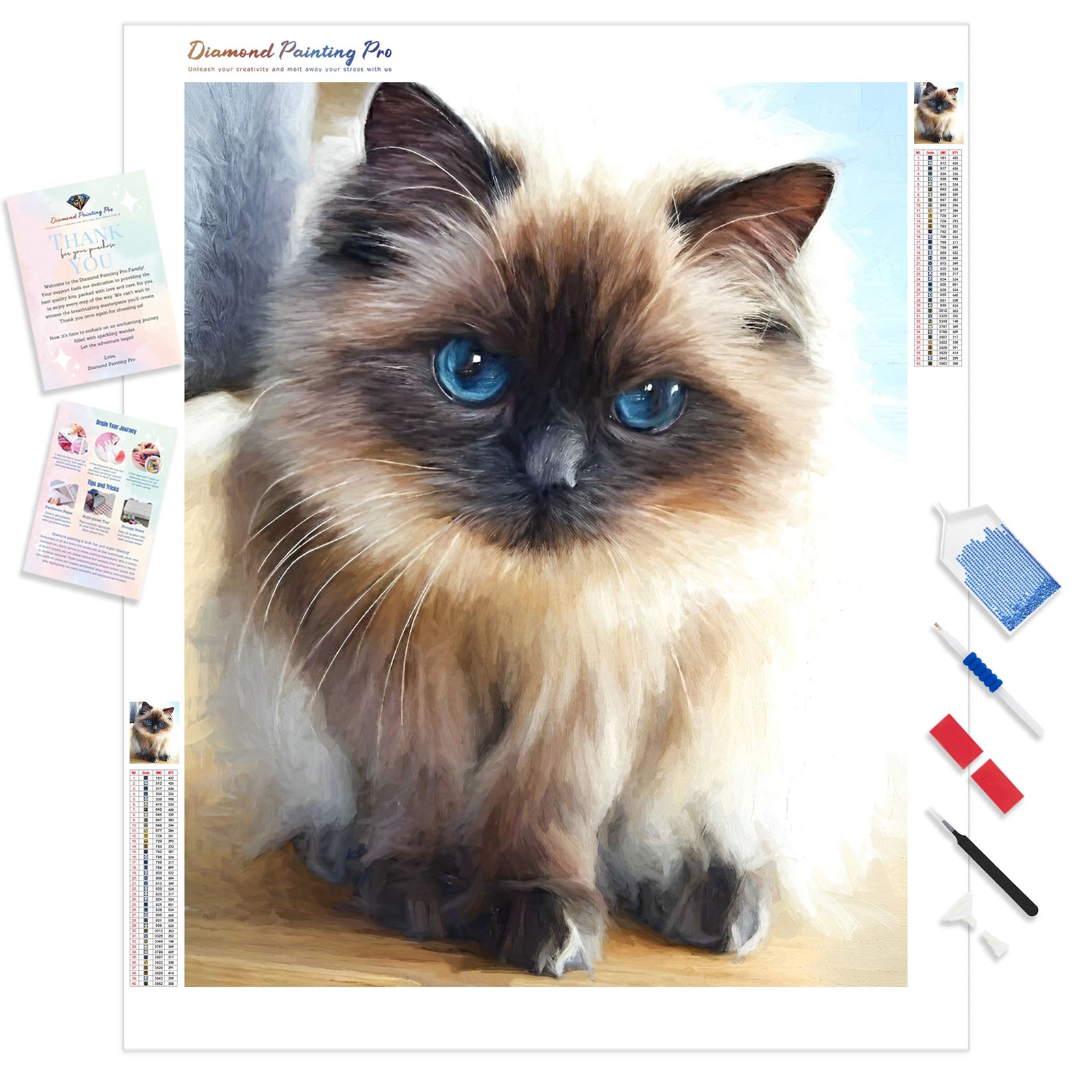 Himalayan Cat | Diamond Painting Kit - Full Drill - Square or Round Diamonds with AB Drills Option