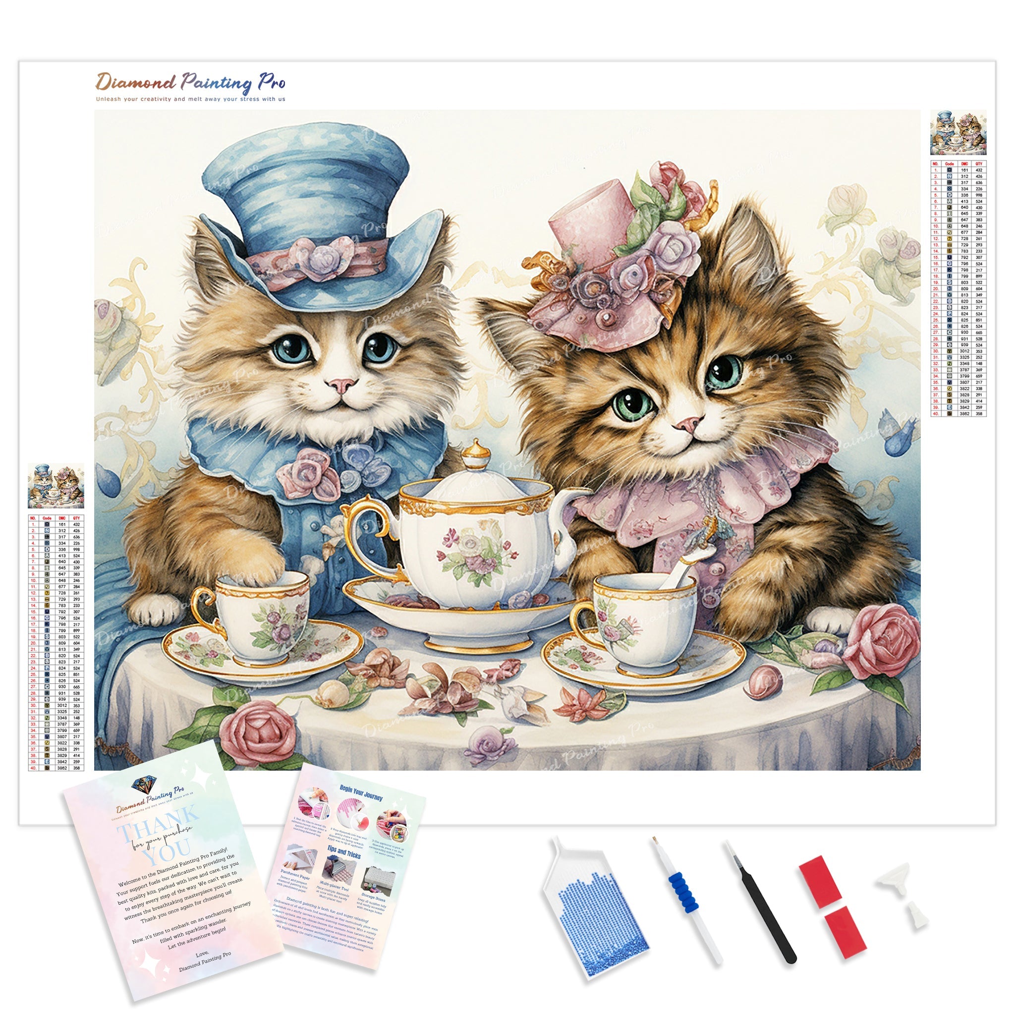 Kitty Tea Party | Diamond Painting | Full Drill Diamond Art – Diamond ...
