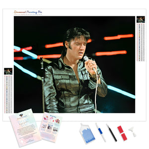 Elvis Presley Live | Diamond Painting Kit - Full Drill - Square or Round Diamonds with AB Drills Option