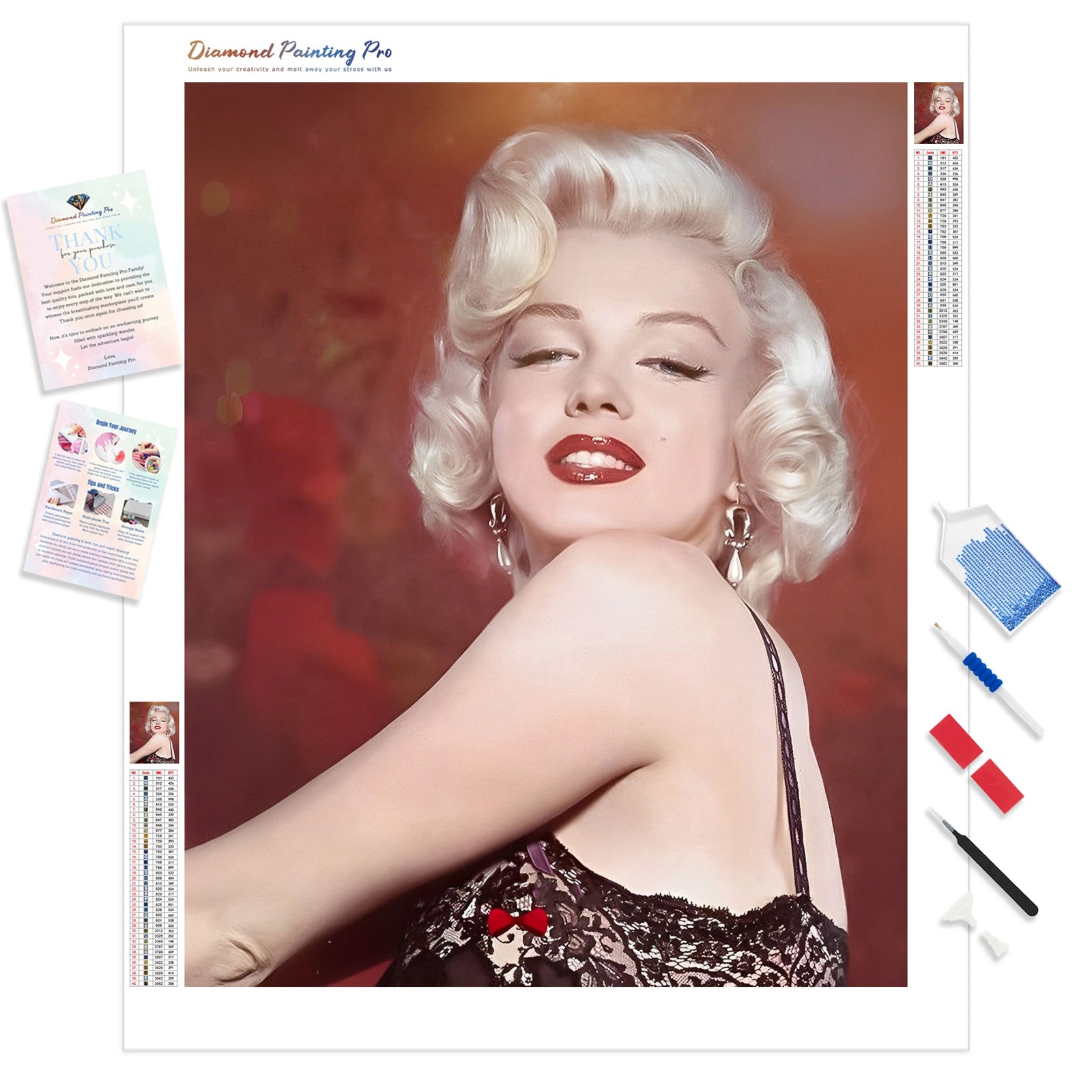 Marilyn Monroe Smile | Diamond Painting Kit - Full Drill - Square or Round Diamonds with AB Drills Option