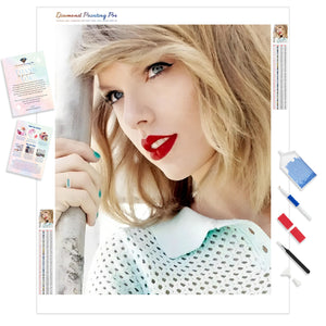 Taylor Swift with Red Lips | Diamond Painting