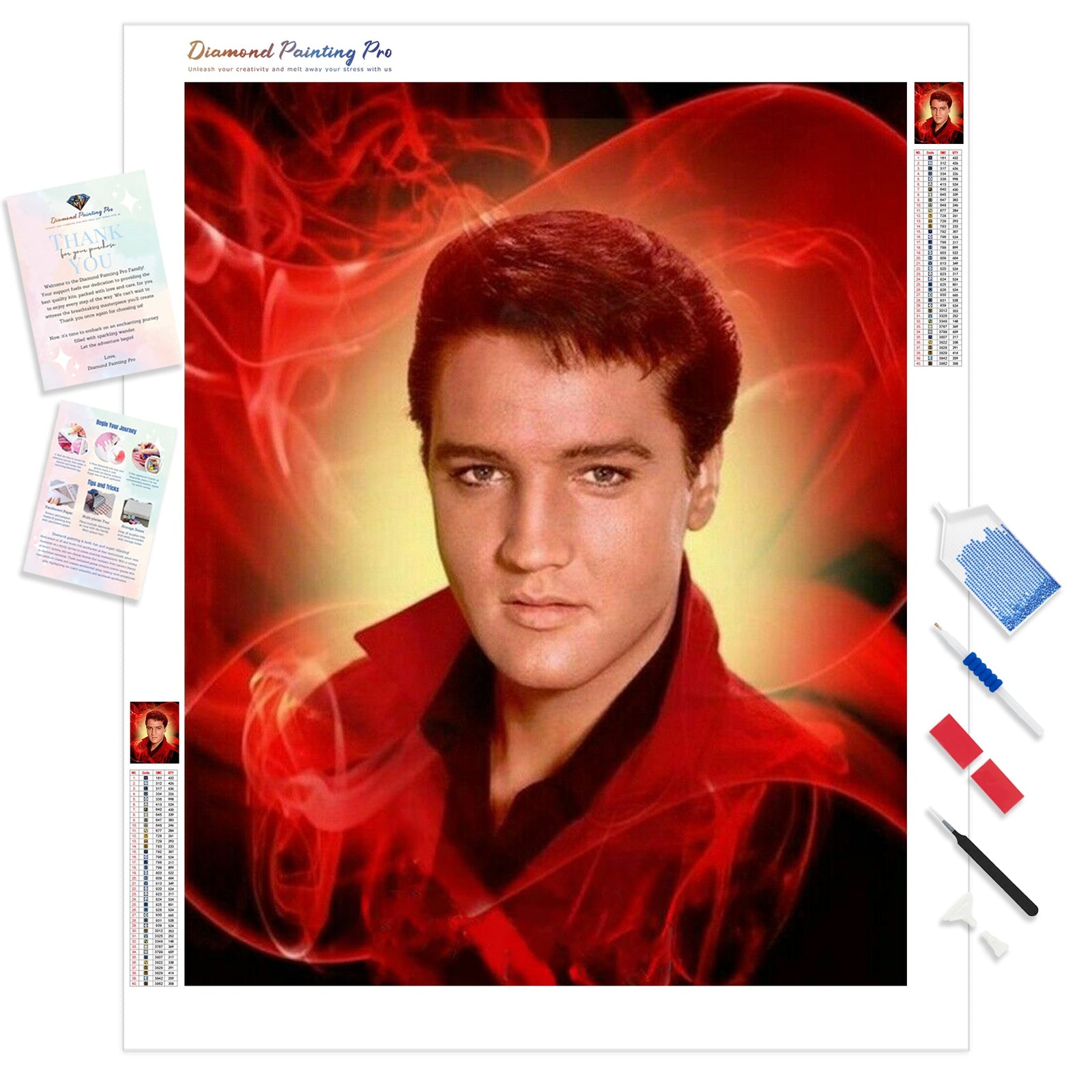 Elvis Presley Vibes | Diamond Painting Kit - Full Drill - Square or Round Diamonds with AB Drills Option