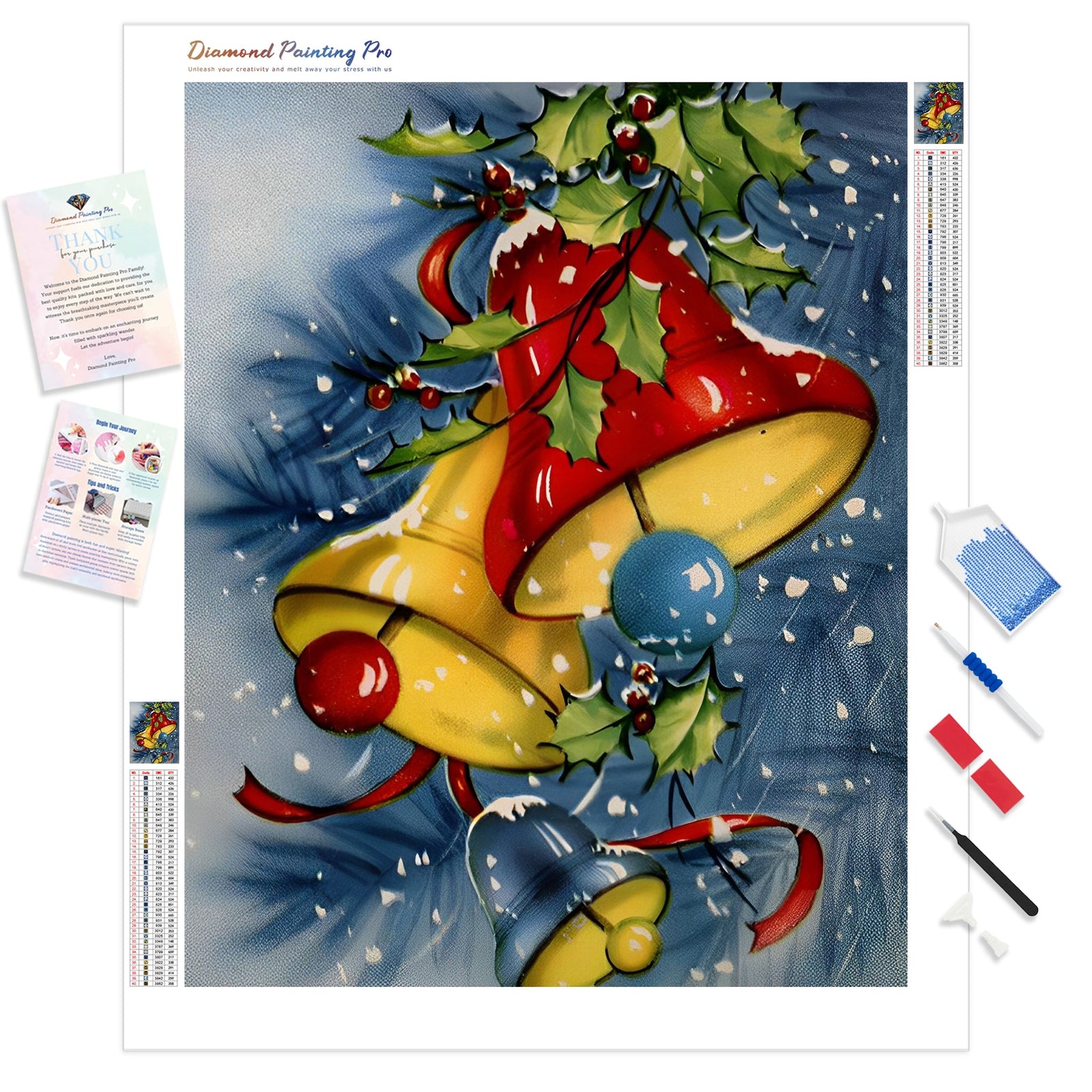 Christmas Jingle Bells | Diamond Painting Kit - Full Drill - Square or Round Diamonds with AB Drills Option