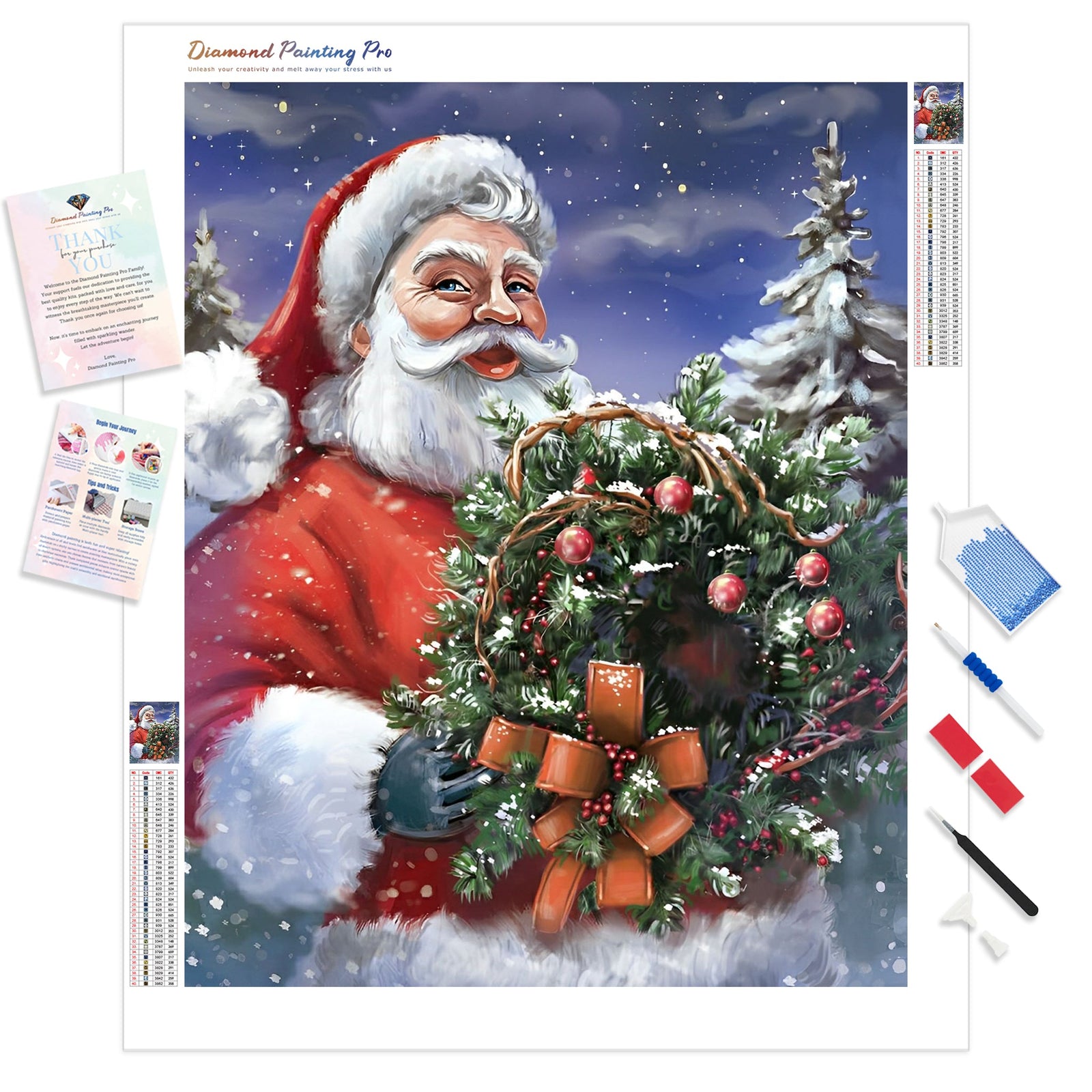 Christmas Wreath Delivery | Diamond Painting Kit - Full Drill - Square or Round Diamonds with AB Drills Option