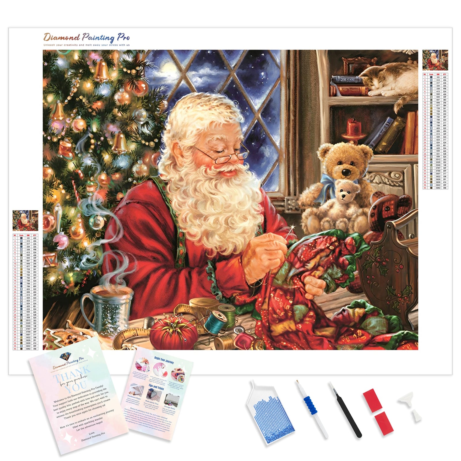 Santa Workshop | Diamond Painting Kit - Full Drill - Square or Round Diamonds with AB Drills Option