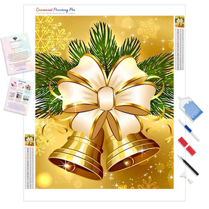 Gold Christmas Bells | Diamond Painting