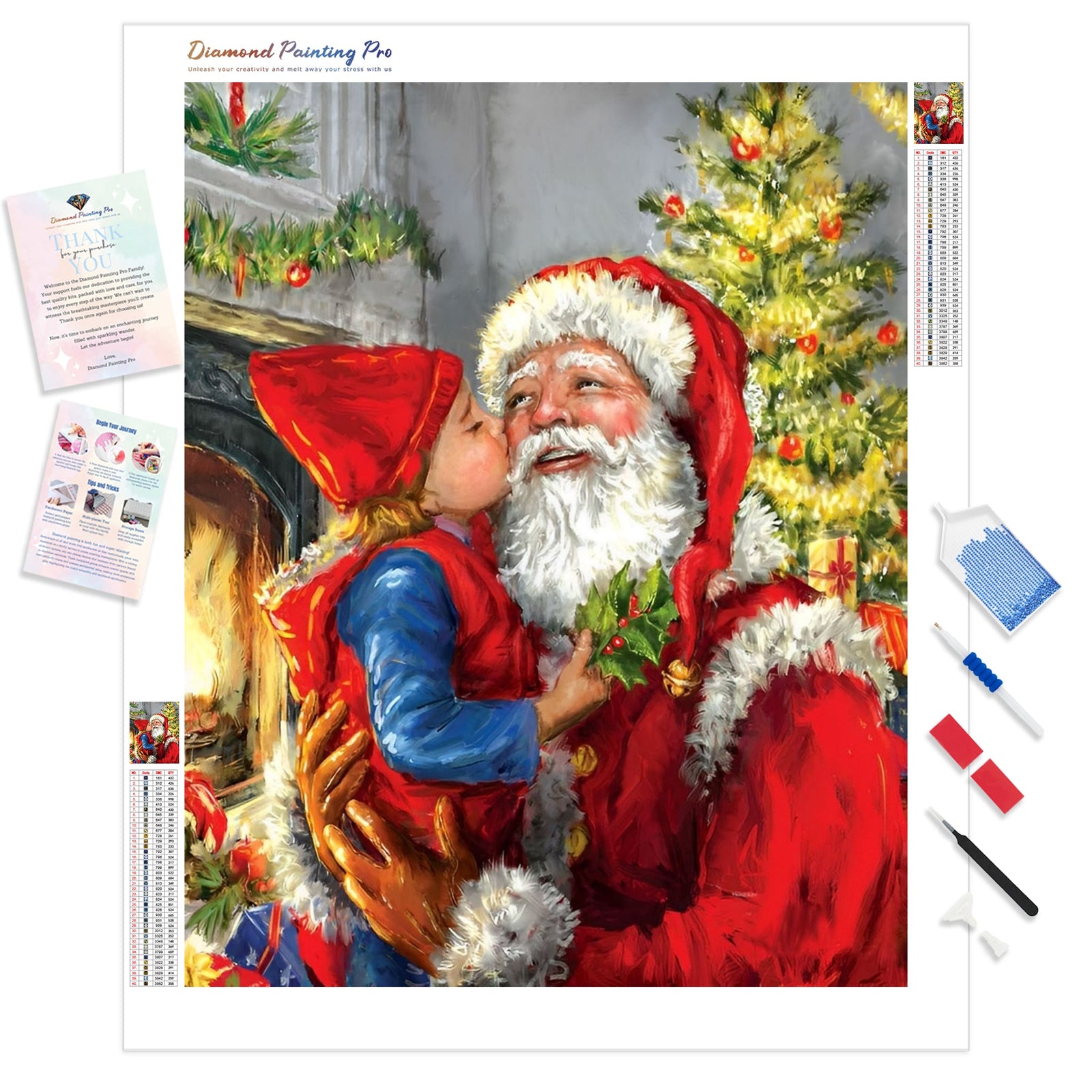 Merry Christmas Santa | Diamond Painting Kit - Full Drill - Square or Round Diamonds with AB Drills Option