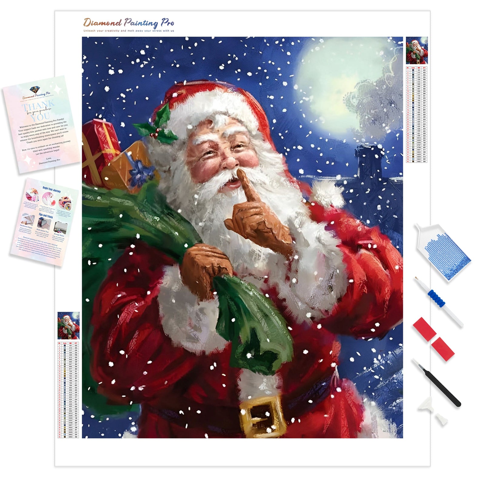 Santa's Secret | Diamond Painting Kit - Full Drill - Square or Round Diamonds with AB Drills Option