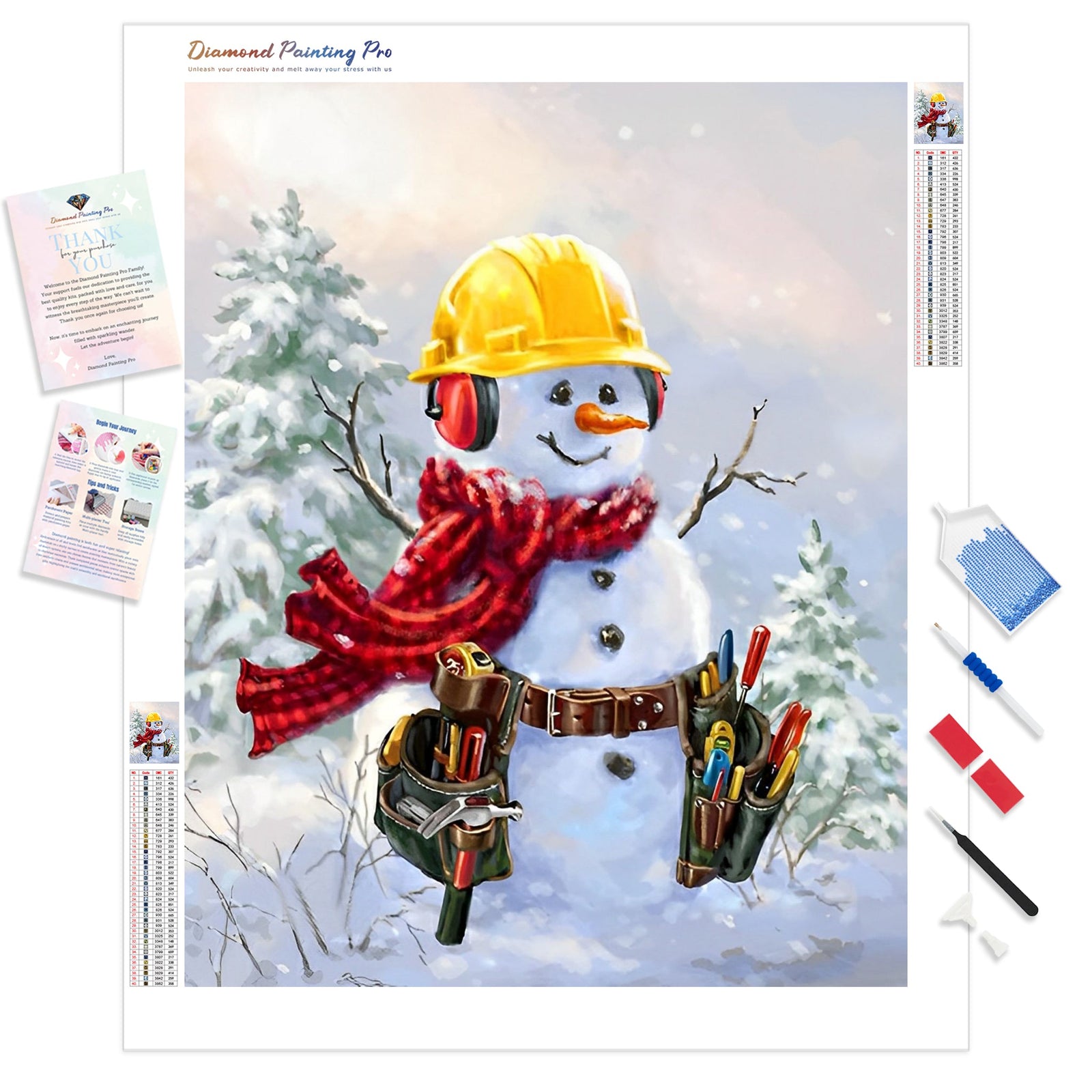 Working on Christmas Day | Diamond Painting Kit - Full Drill - Square or Round Diamonds with AB Drills Option