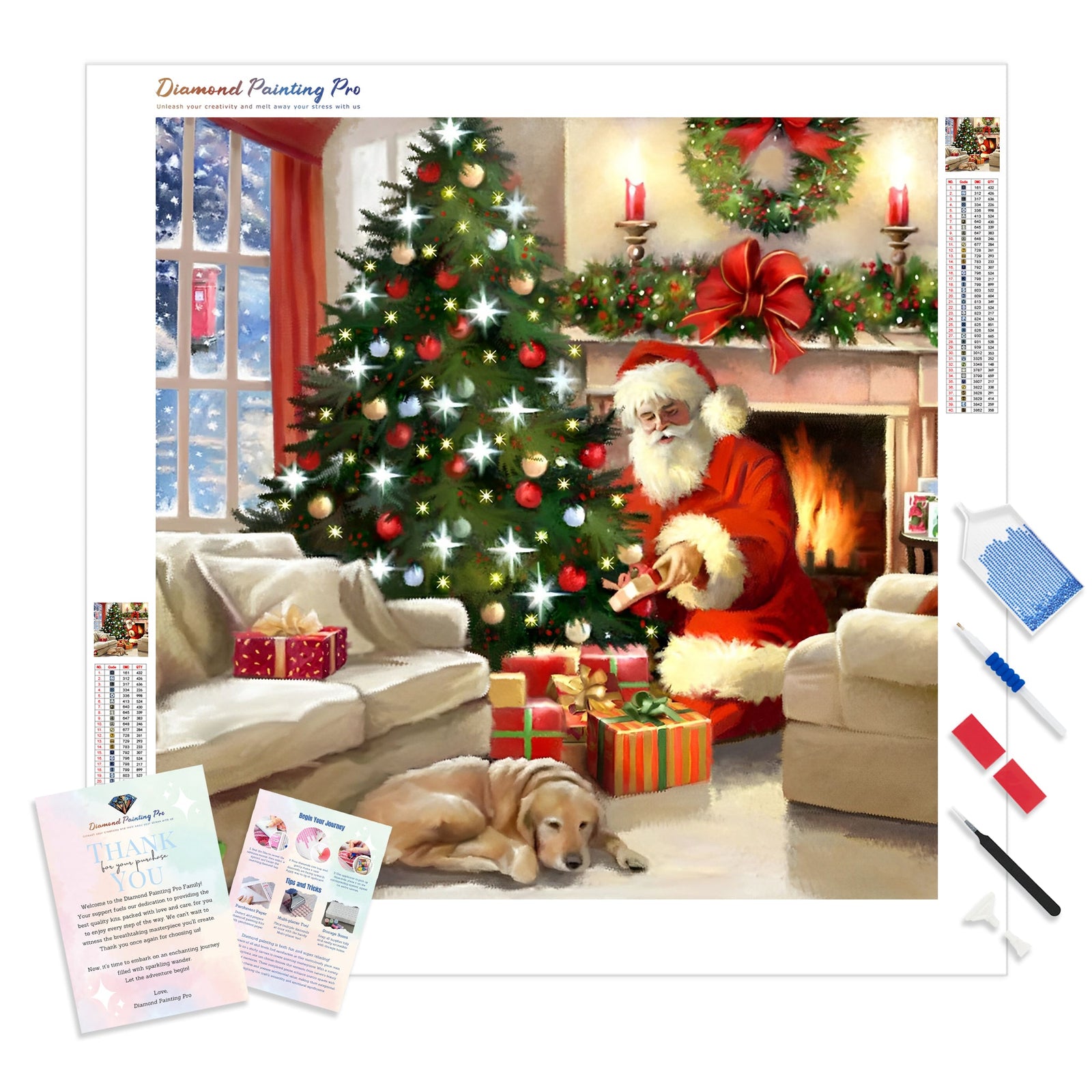 Christmas Eve Santa | Diamond Painting Kit - Full Drill - Square or Round Diamonds with AB Drills Option