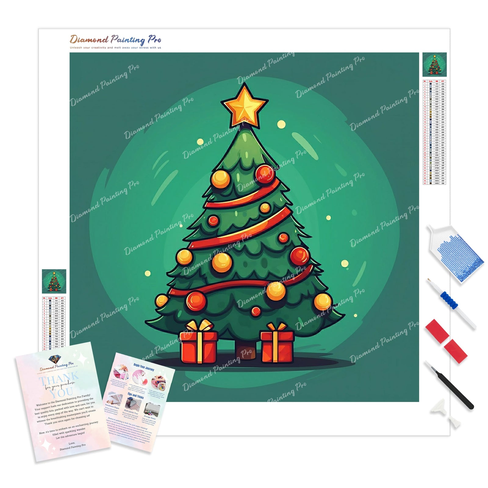 Santa's Little Tree | Diamond Painting Kit - Full Drill - Square or Round Diamonds with AB Drills Option