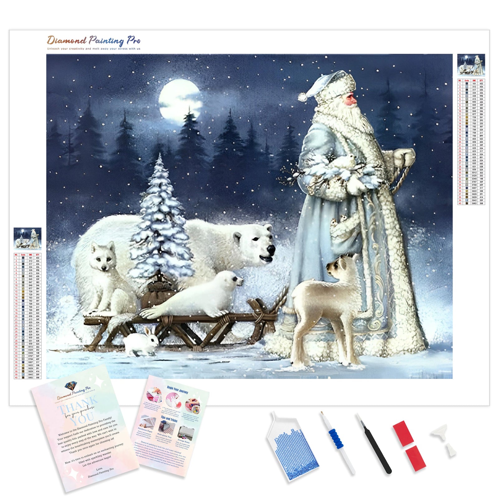 Santa Claus at Arctic | Diamond Painting Kit - Full Drill - Square or Round Diamonds with AB Drills Option