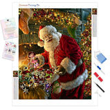Christmas Santa | Diamond Painting Kit - Full Drill - Square or Round Diamonds with AB Drills Option