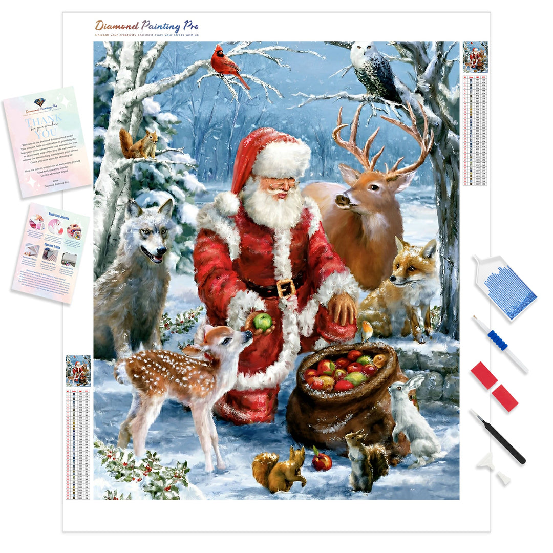 Santa with Forest Friends | Diamond Painting