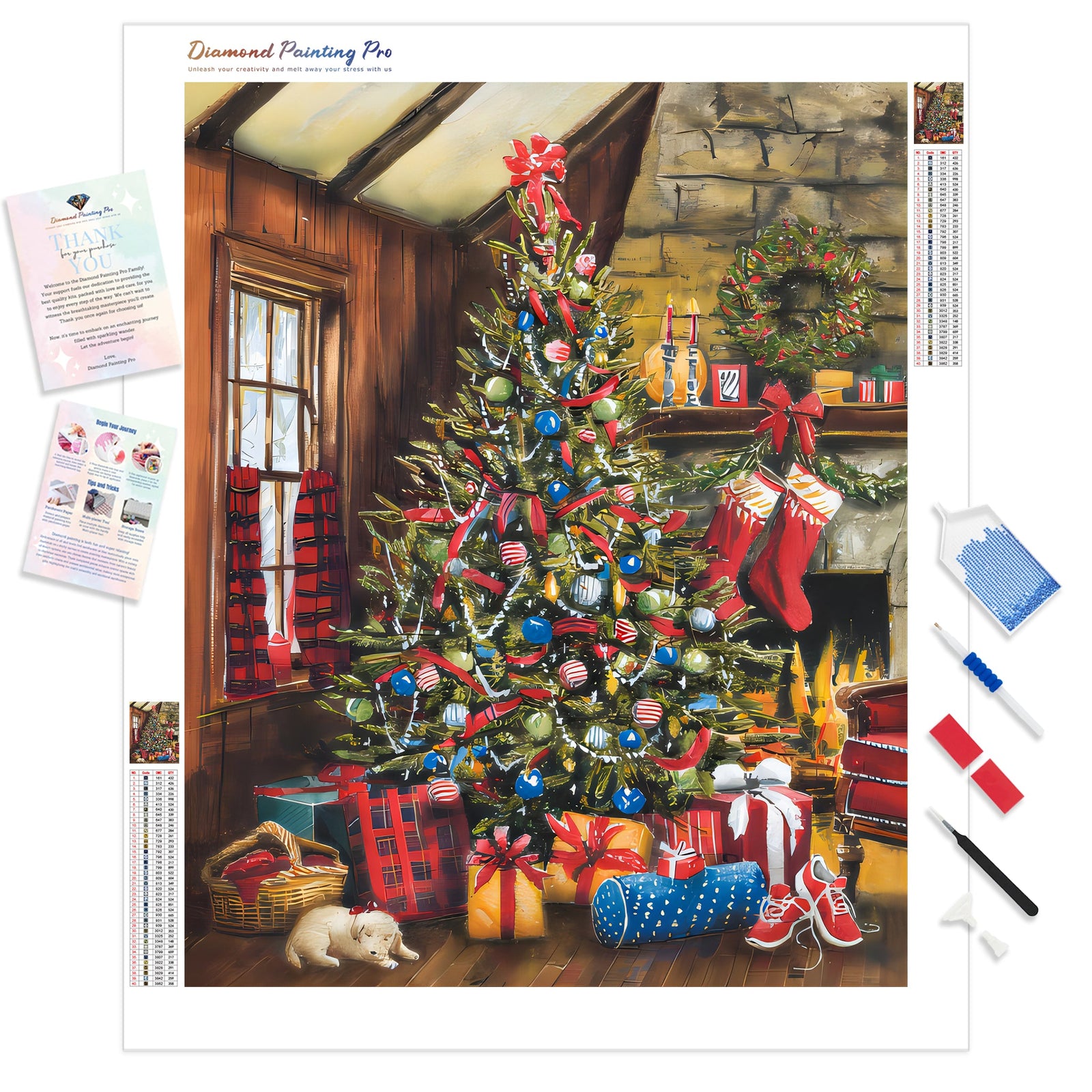 Christmas Tree | Diamond Painting Kit - Full Drill - Square or Round Diamonds with AB Drills Option