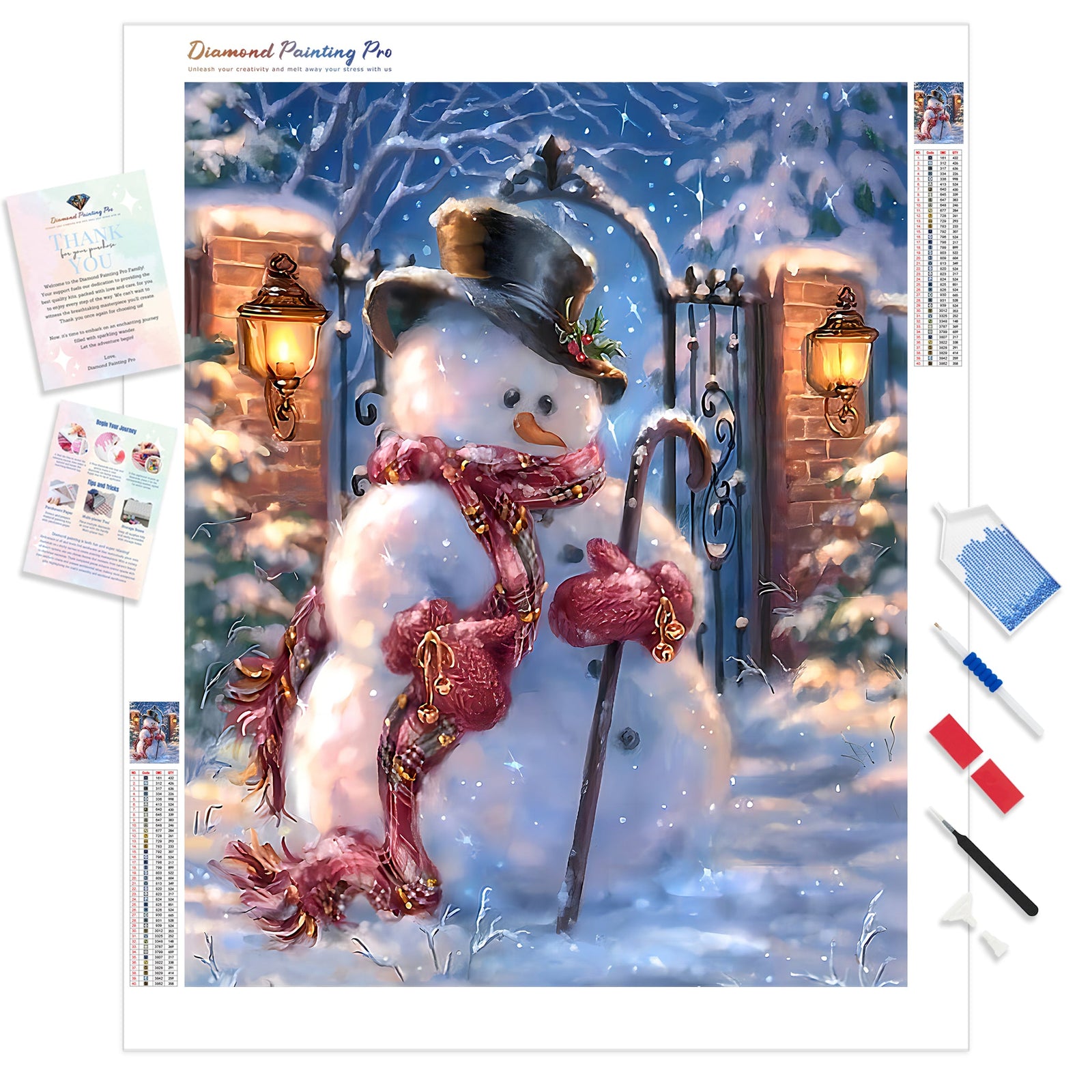 Snowman on Guard | Diamond Painting Kit - Full Drill - Square or Round Diamonds with AB Drills Option