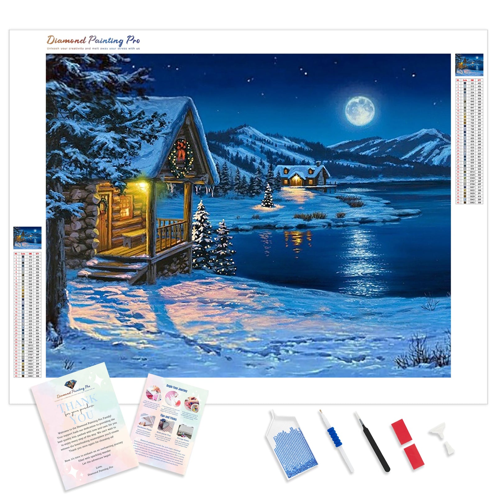 Pretty Christmas Night | Diamond Painting Kit - Full Drill - Square or Round Diamonds with AB Drills Option