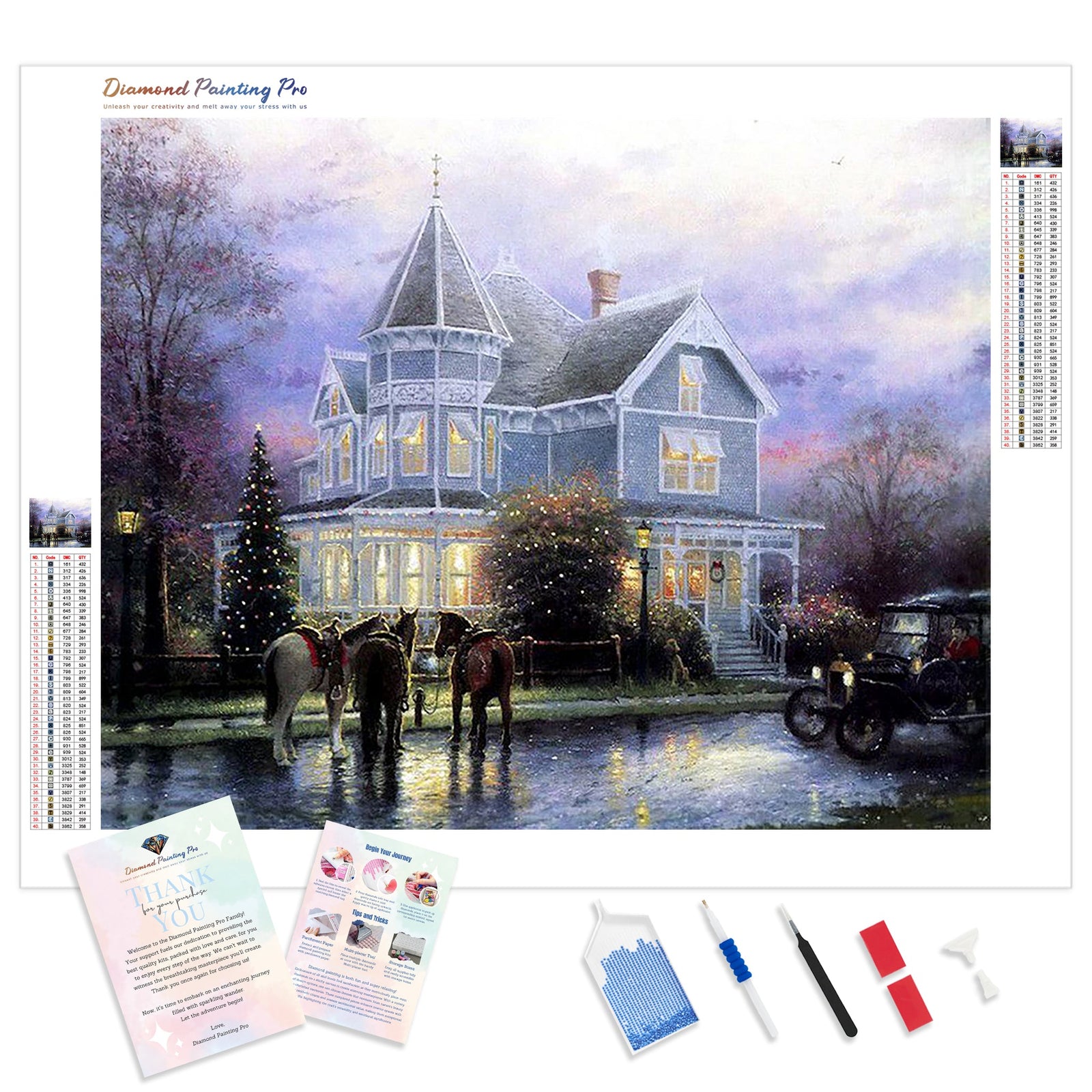 A Home for Christmas | Diamond Painting Kit - Full Drill - Square or Round Diamonds with AB Drills Option