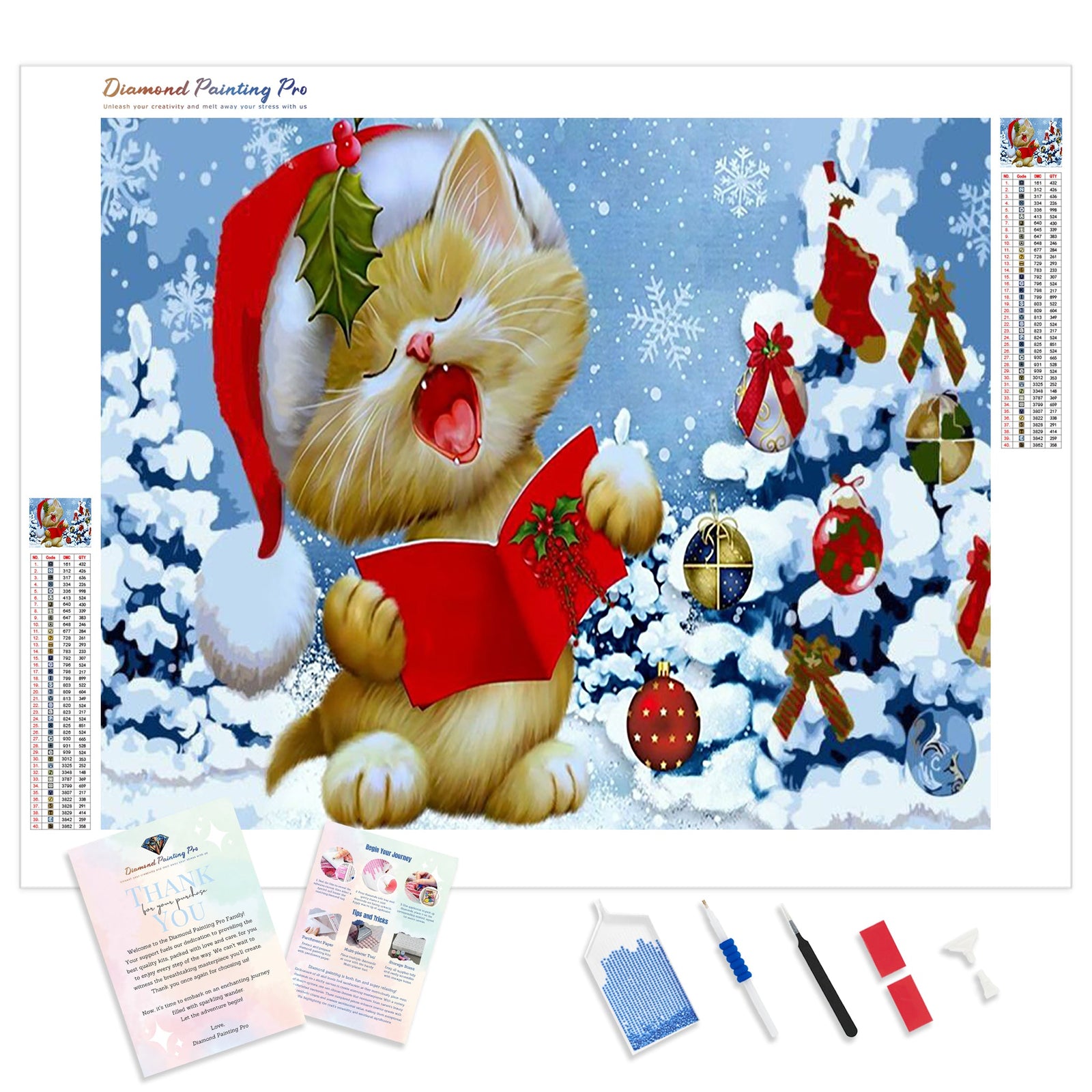 A Very Meowy Christmas | Diamond Painting Kit - Full Drill - Square or Round Diamonds with AB Drills Option